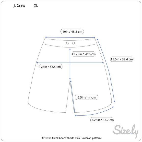 J.Crew Swim Trunk Board Shorts Pink Hawaiian Pattern Mesh Lining Pockets Mens XL - Picture 9 of 9